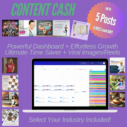 Content Cash SCALE Membership ⚖️ - Social Media Scheduler + AI Content Creator + Done-For-You Content